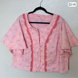 Pink Cotton, Boho Butterfly Blouse, 2X